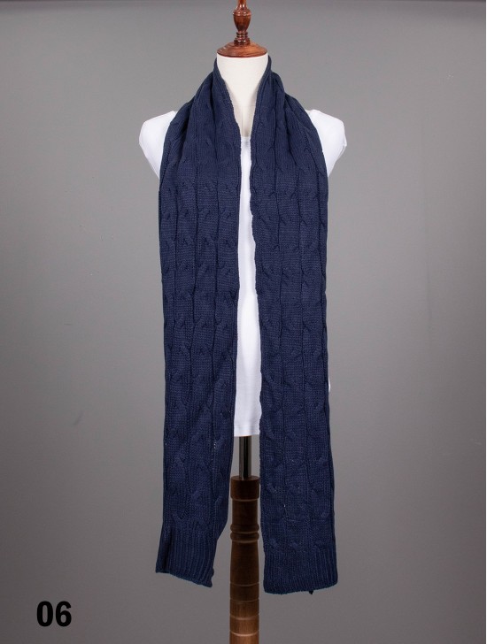 Long Rib Knitted Scarf